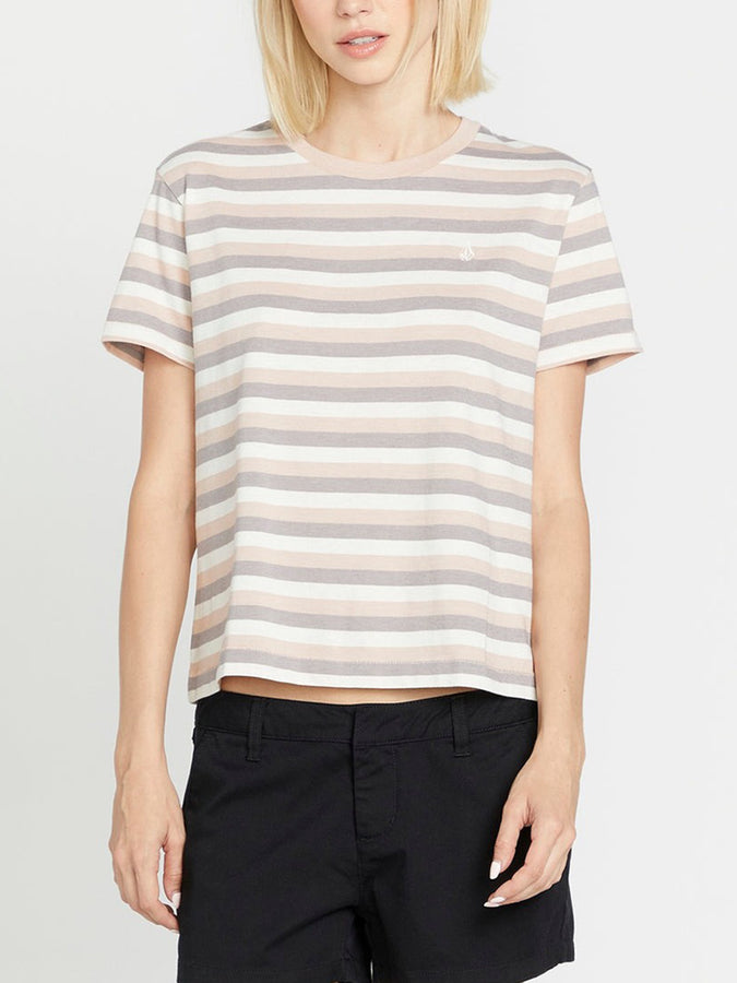 Volcom Halite Stripe Women T-Shirt Summer 2024 | DUSTY ROSE (DRO)