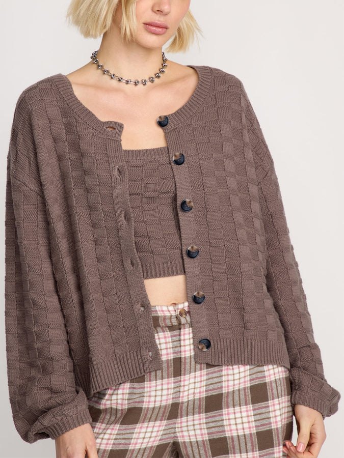 Volcom Snug Lyfe Cardigan Fall 2025 | BLACK PLUM (BPM)