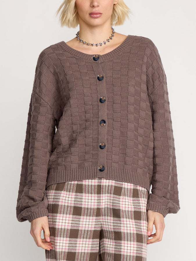 Volcom Snug Lyfe Cardigan Fall 2025 | BLACK PLUM (BPM)