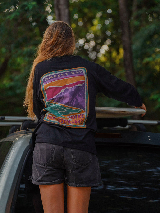Notice The Reckless Surfer’s Bay L/S T-Shirt Spring 2024 | BLACK