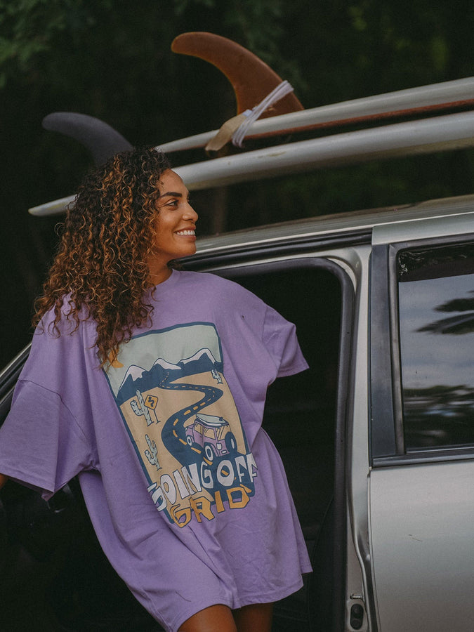 Notice The Reckless Going off Grid Women T-Shirt Spring 2024 | PURPLE