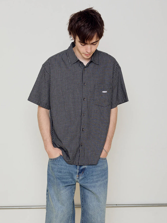 Obey Bigwig Frank Short Sleeve Buttondown Shirt Summer 2026 | BLACK MULTI (BKM)