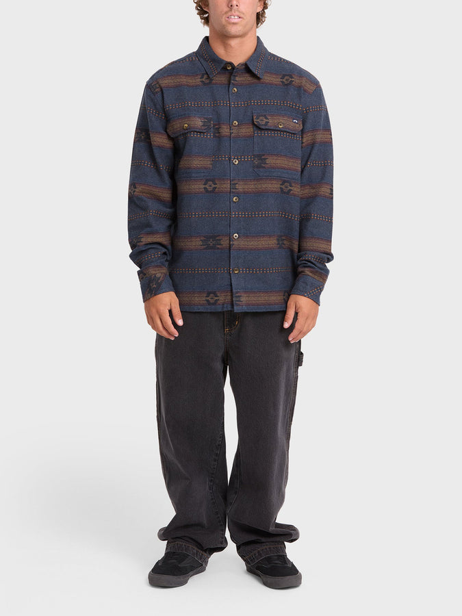 Billabong Offshore Jacquard Flannel Buttondown Shirt 2026 | TRUE NAVY (TRV)