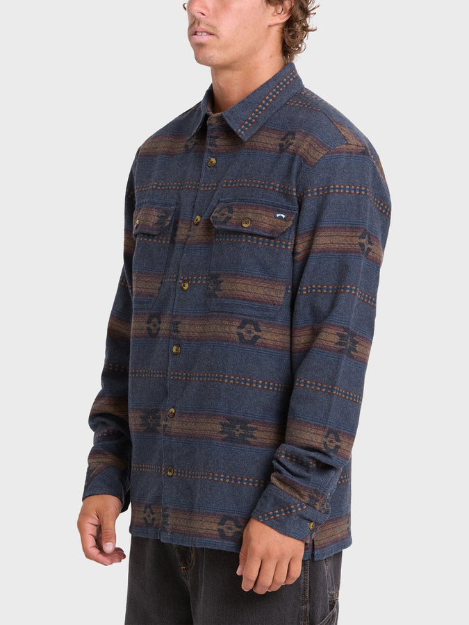 Billabong Offshore Jacquard Flannel Buttondown Shirt 2026 | TRUE NAVY (TRV)