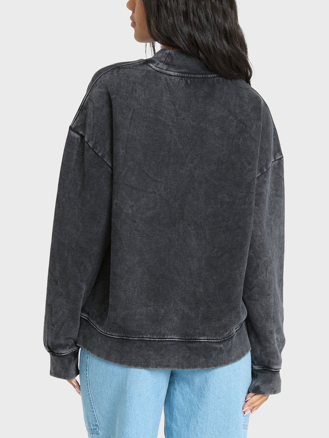 Billabong Sun Washed Mock Neck Crewneck Sweatshirt Fall 2026 | BLACK SANDS (BSD1)