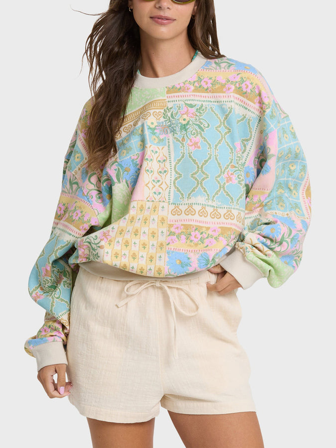 Billabong Love Crush Kendal Crewneck Sweatshirt Fall 2026 | WHITE MULTI (WTI)