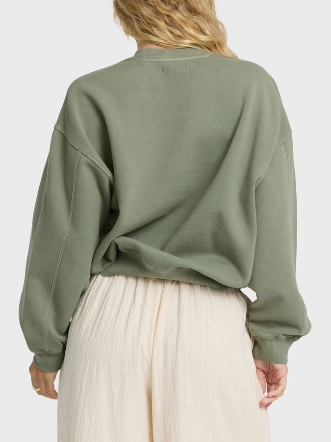 Billabong Vibes Kendal Crewneck Sweatshirt Fall 2026 | ARMY GREEN (ARG)