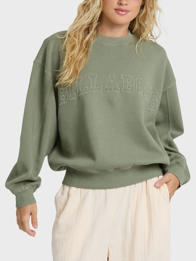 Billabong Vibes Kendal Crewneck Sweatshirt Fall 2026 | ARMY GREEN (ARG)