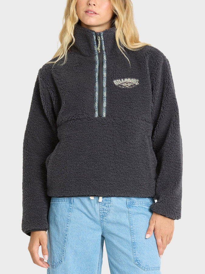 Billabong Horizon Sherpa Mock Neck Sweatshirt Fall 2026 | BLACK SANDS (BSD1)