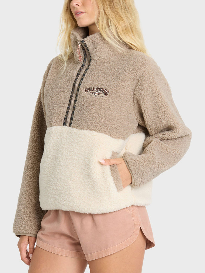 Billabong Horizon Sherpa Mock Neck Sweatshirt Fall 2026 | COBBLESTONE (CBST)