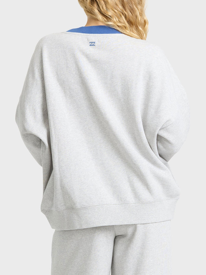 Billabong Sunset Palm Crewneck Sweatshirt Fall 2026 | HEATHER GREY (HGY)