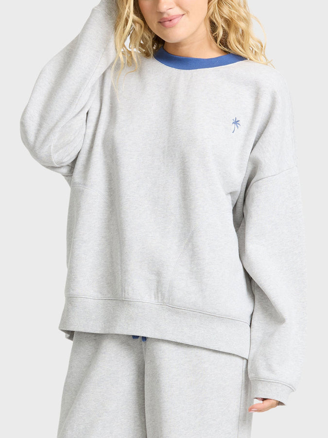 Billabong Sunset Palm Crewneck Sweatshirt Fall 2026 | HEATHER GREY (HGY)