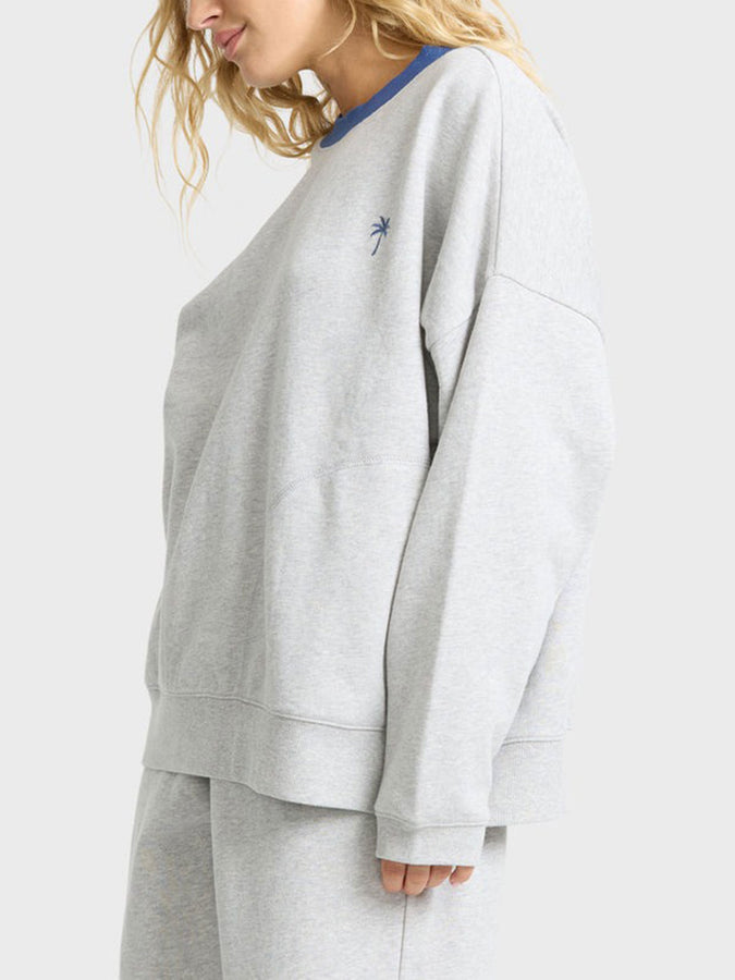 Billabong Sunset Palm Crewneck Sweatshirt Fall 2026 | HEATHER GREY (HGY)