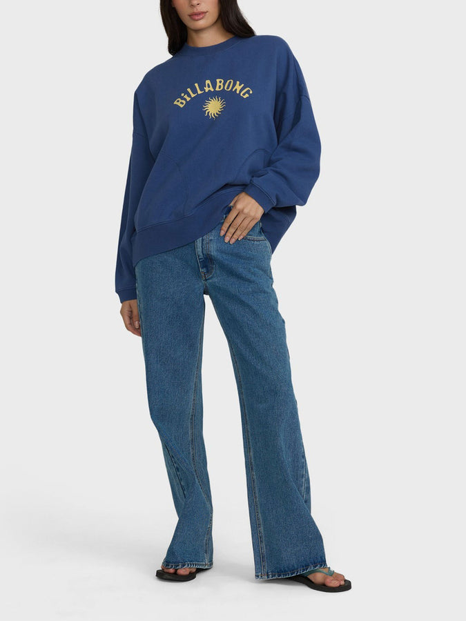 Billabong Surf Camp Heritage Palm Crewneck Sweatshirt Fall 26 | TRUE NAVY (TRV)