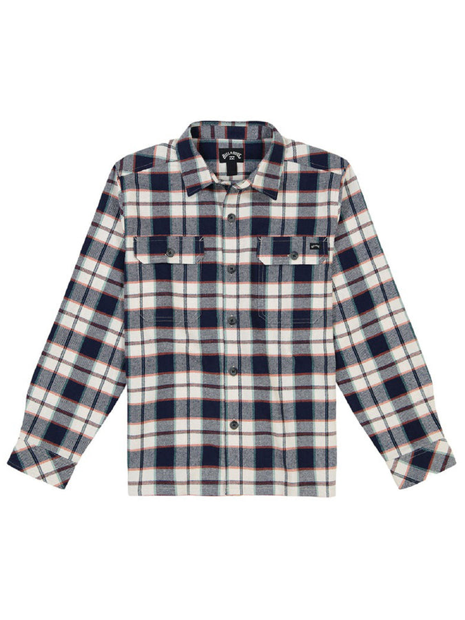 Billabong Offshore Flannel Long Sleeve Buttondown Shirt Fall 2024 | DUSTY NAVY (410)