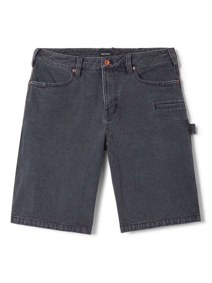 Brixton Builders Carpenter Baggy Black Washed Denim Shorts Summer 2026 | WASHED BLACK DENIM