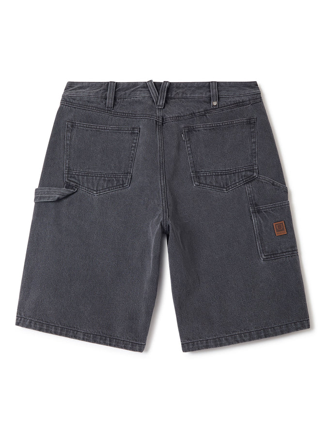 Brixton Builders Carpenter Baggy Black Washed Denim Shorts Summer 2026 | WASHED BLACK DENIM