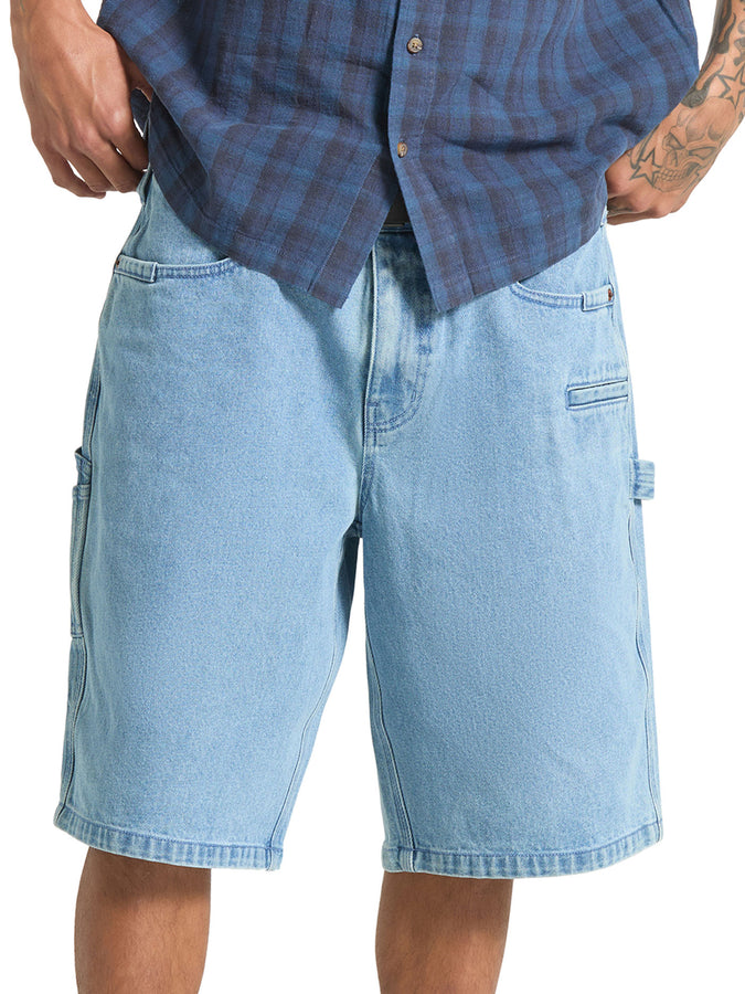 Brixton Builders Carpenter Baggy Shorts Summer 2026 | WASHED BLUE DENIM