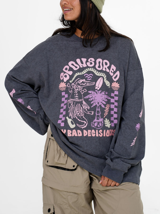 Notice The Reckless Bad Decisions Only LS T-Shirt Spring 2026 | FADED GREY