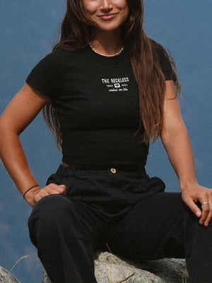 Notice The Reckless Basic Black Fitted T-Shirt Spring 2025