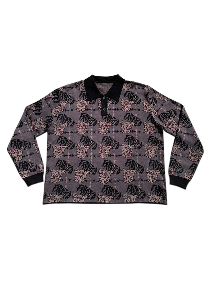 Frosted Skateboards Baxter Long Sleeve Polo Holiday 2023 | BROWN