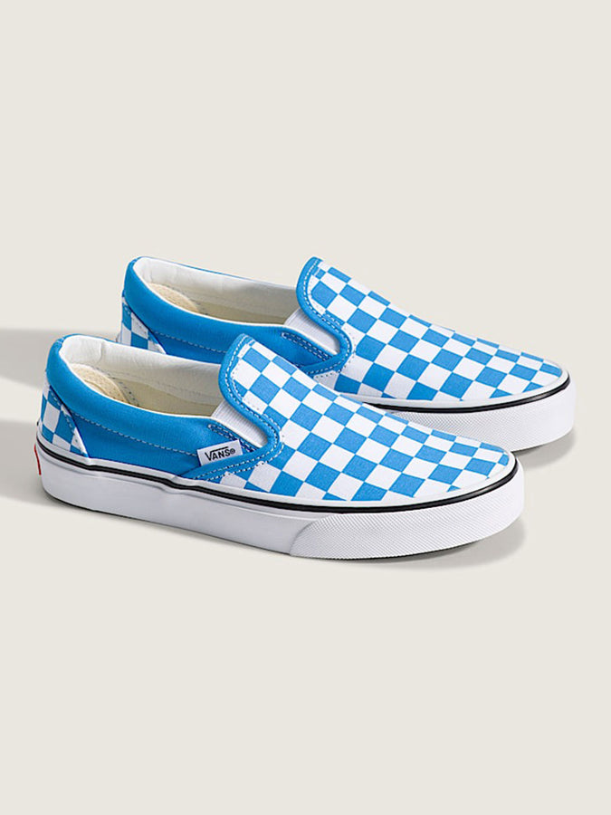 Vans Classic Slip-On Color Theory Bright Azure Checkerboard Shoes Spring 2026 | BRIGHT AZURE (FNM)