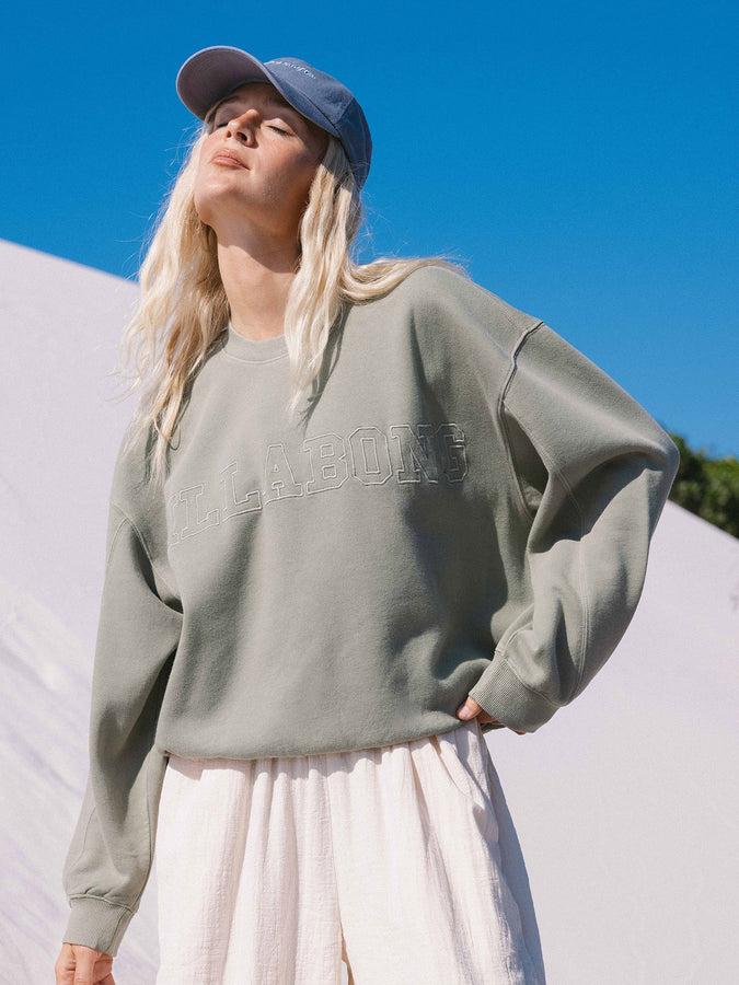 Billabong Vibes Kendal Crewneck Sweatshirt Fall 2026 | ARMY GREEN (ARG)