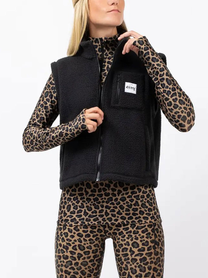 Eivy Boxy Sherpa Black Vest Winter 2026 | BLACK