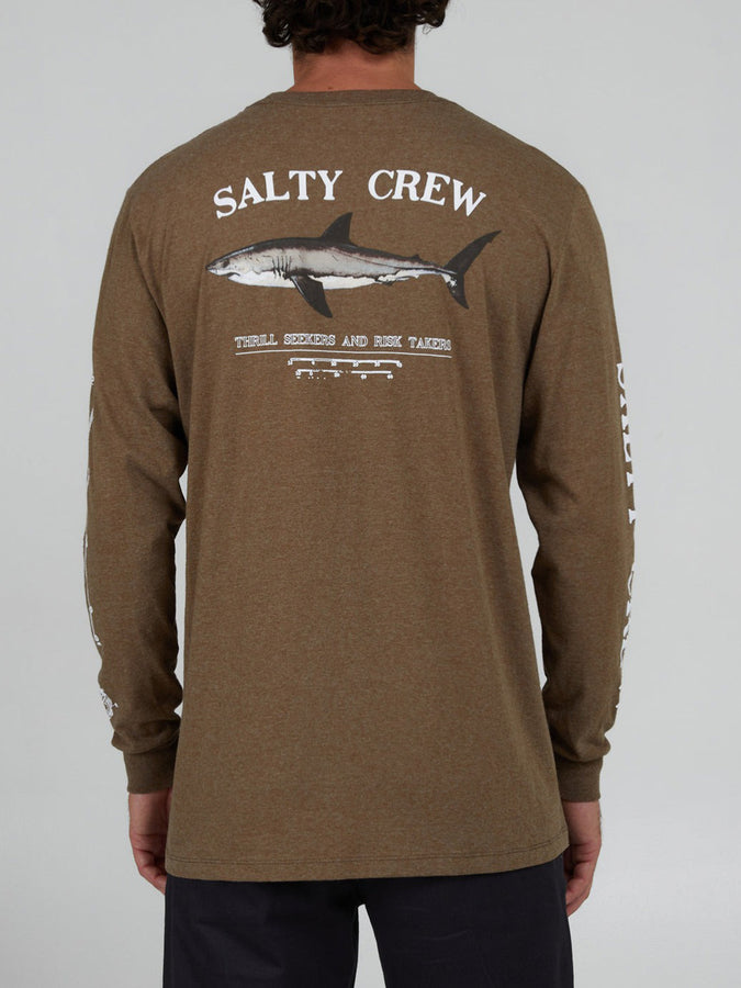 Salty Crew Bruce Long Sleeve T-Shirt Summer 2024 | MOCHA HEATHER