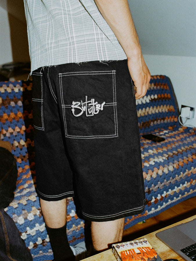Butter Goods Scribble Shorts Fall 2025 | WASHED BLACK