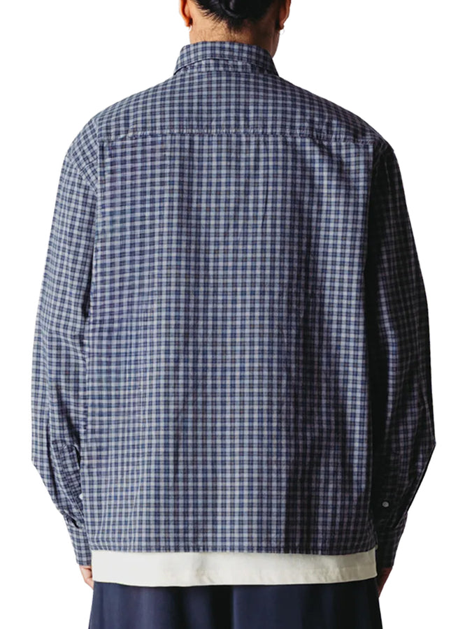 Woodbird Buzo Yu Check Long Sleeve Buttondown Shirt Fall 2026 | BLUE