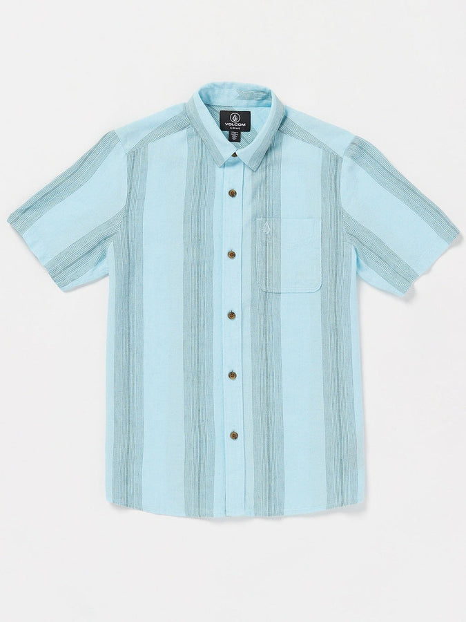 Volcom Summer 2024 Flaxstone Short Sleeve Buttondown Shirt |  CRYSTAL BLUE (CRY)