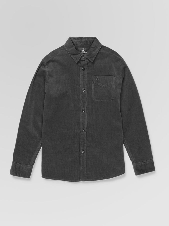 Volcom Zander Long Sleeve Buttondown Shirt Fall 2025 | ASPHALT BLACK (ASB)