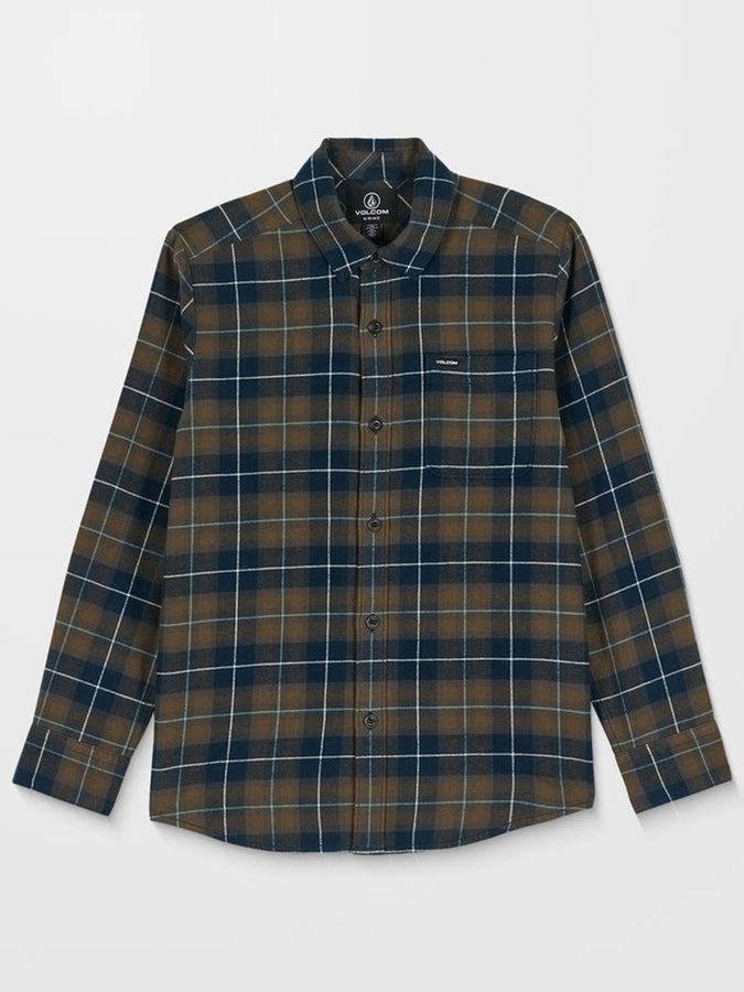 Volcom Caden Plaid Long Sleeve Buttondown Shirt Fall 2025 | NAVY (NVY)