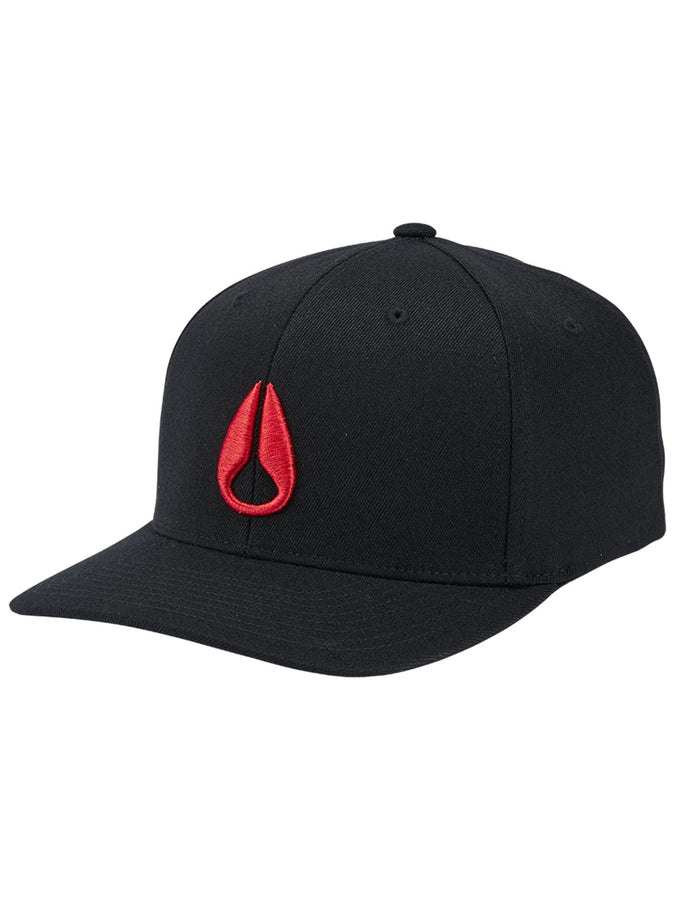 Nixon Summer 2024 Deep Down Athletic Flexfit Hat | BLACK/RED (008)