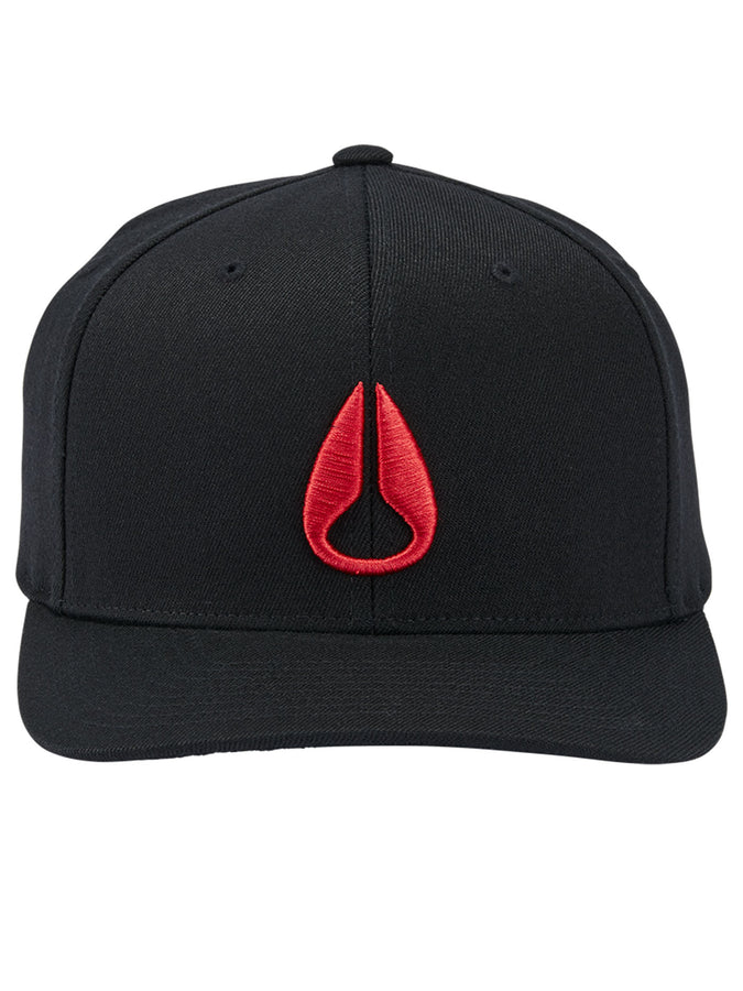 Nixon Summer 2024 Deep Down Athletic Flexfit Hat | BLACK/RED (008)