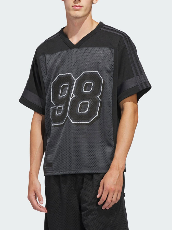 Adidas Skate Tyshawn Football Jersey Black/Iron Met/Carbon T-Shirt | BLACK/IRON MET/CARBON