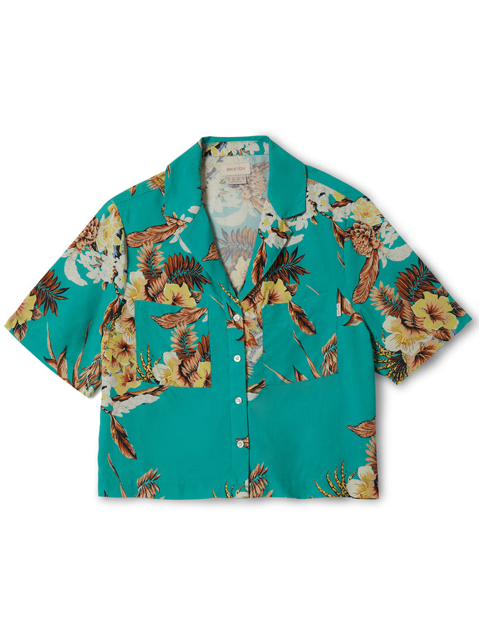 Brixton Campos Short Sleeve Buttondown Shirt Spring 2026 |RETRO GREEN FLOR