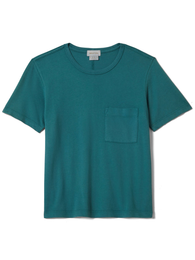 Brixton Carefree Organic Garment Dye Perfect T-Shirt Spring 2026 | WASHED MEDITERRANEAN TEAL