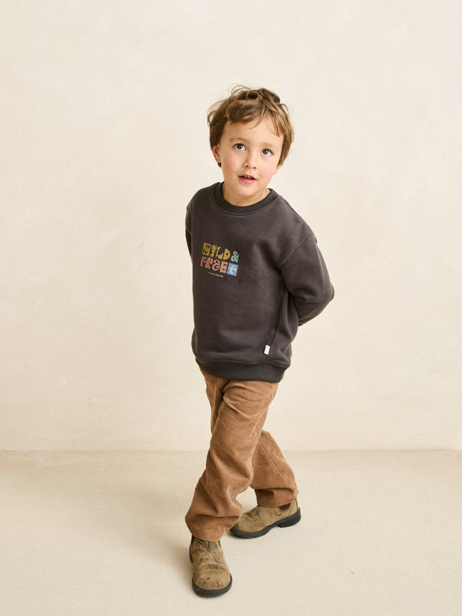 Rhythm Wild And Free Crewneck Sweatshirt (Boys 2-7) Holiday 2025 | VINTAGE BLACK