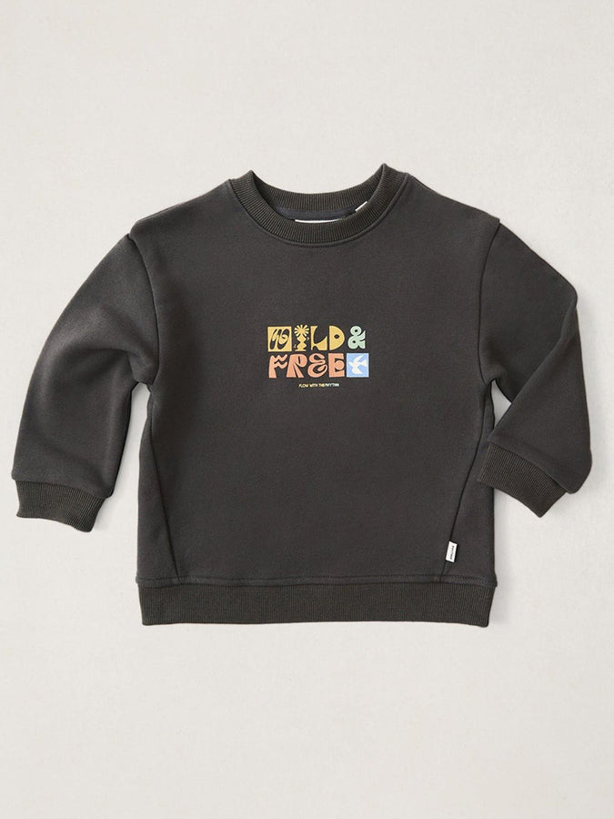 Rhythm Wild And Free Crewneck Sweatshirt (Boys 2-7) Holiday 2025 | VINTAGE BLACK