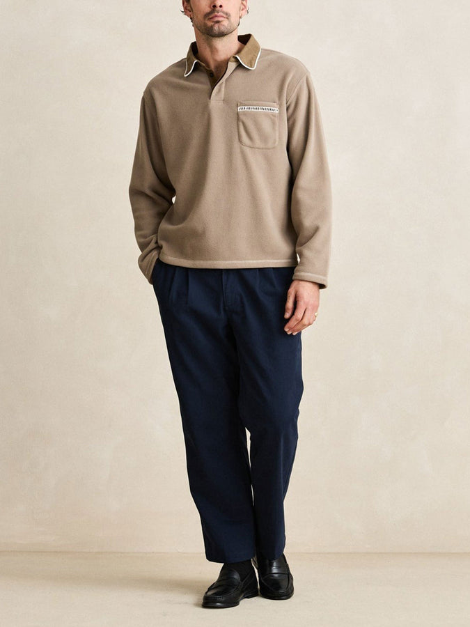 Rhythm Ladder Polar Long Sleeve Polo Fall 2026 | STONE