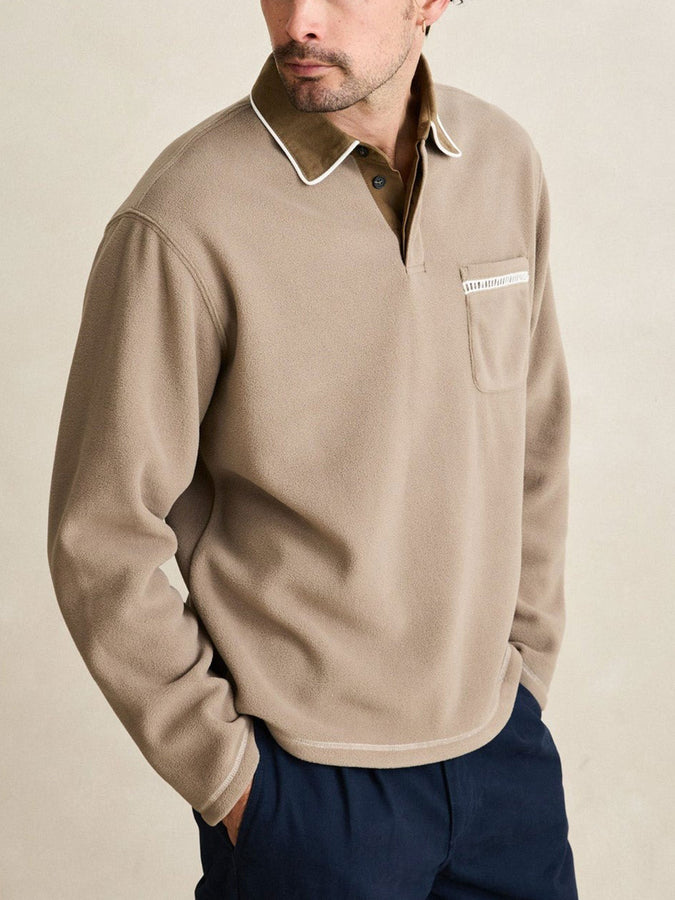 Rhythm Ladder Polar Long Sleeve Polo Fall 2026 | STONE
