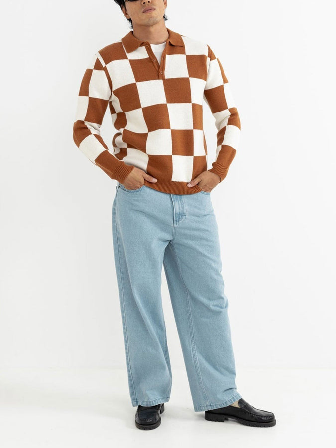 Rhythm Rhumba Check Polo Sweater Spring 2026 | BROWN