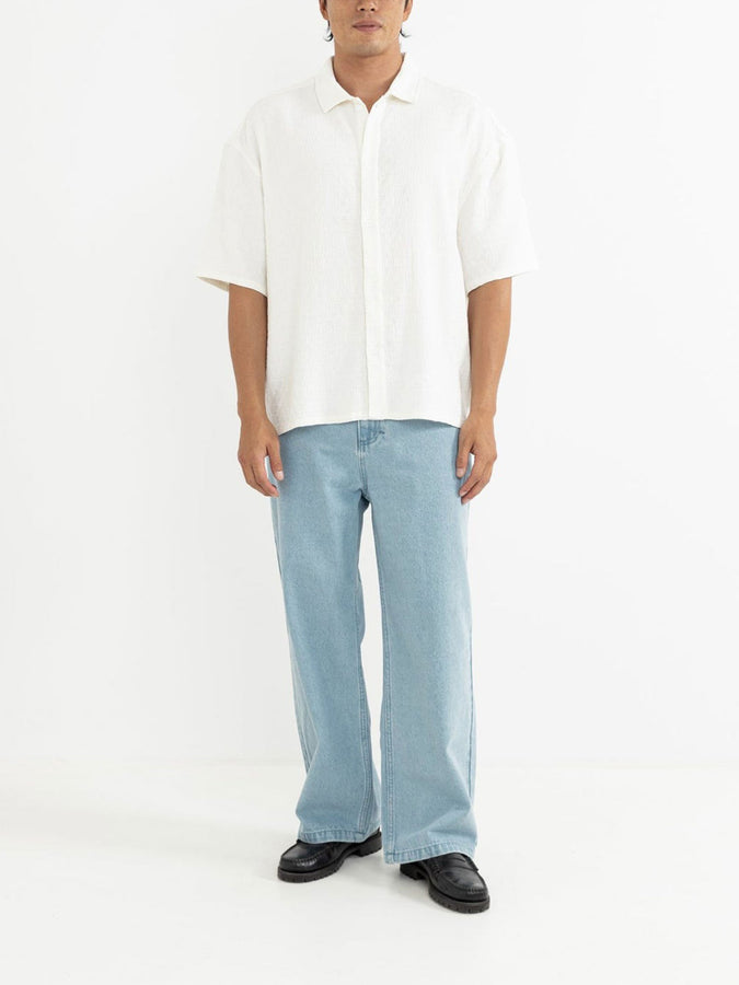 Rhythm Leads Relaxed Check S/S Buttondown Shirt Summer 2026 | WHITE