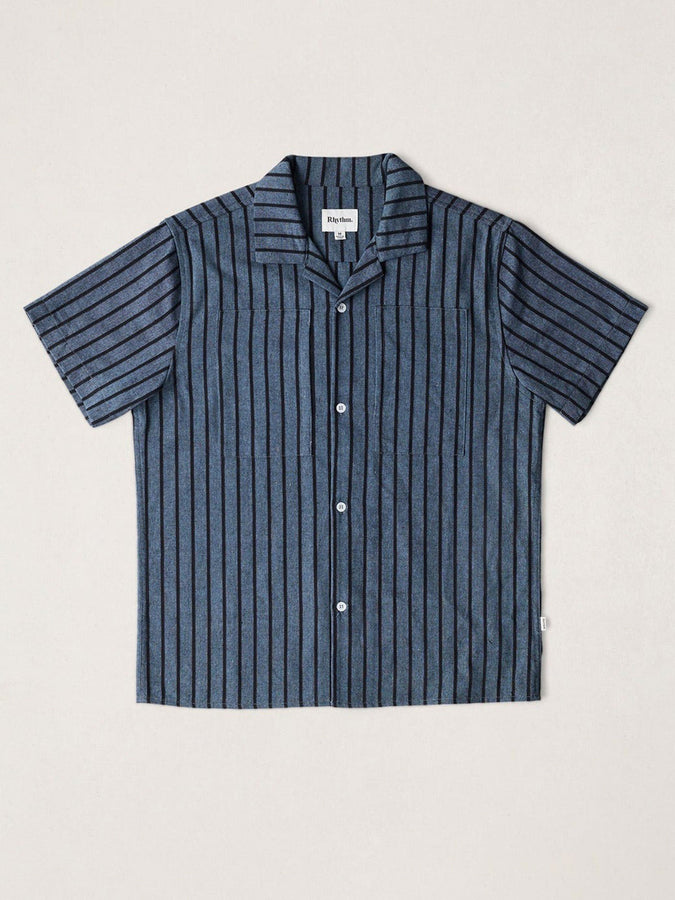 Rhythm Crux Short Sleeve Buttondown Shirt Summer 2026 | INDIGO STRIPE