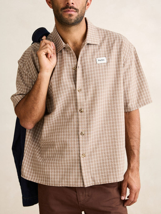 Rhythm Frequency Check S/S Buttondown Shirt Fall 2026 | CARAMEL