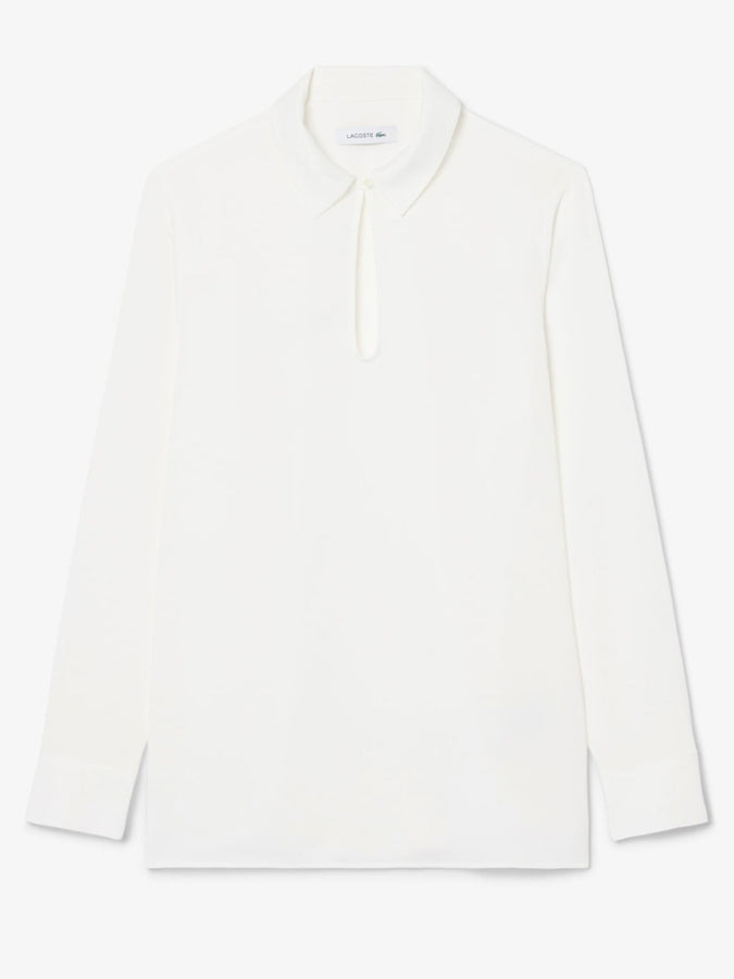 Lacoste Regular Fit Printed Popover Long Sleeve Top Fall 2026 | WHITE (70V)