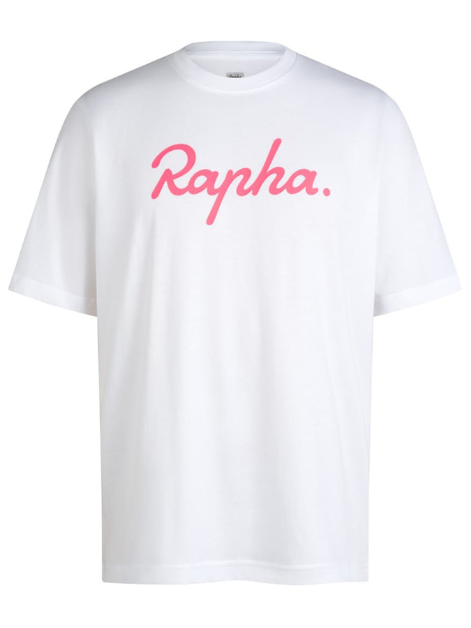 Rapha Cotton Logo T-Shirt Fall 2025 | WHITE/HIGH-VIS PINK