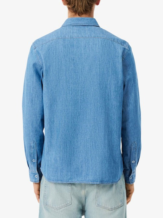 Lacoste Lightweight Denim Long Sleeve Buttondown Shirt Spring 2026 | BLUE WASHED (MKU)